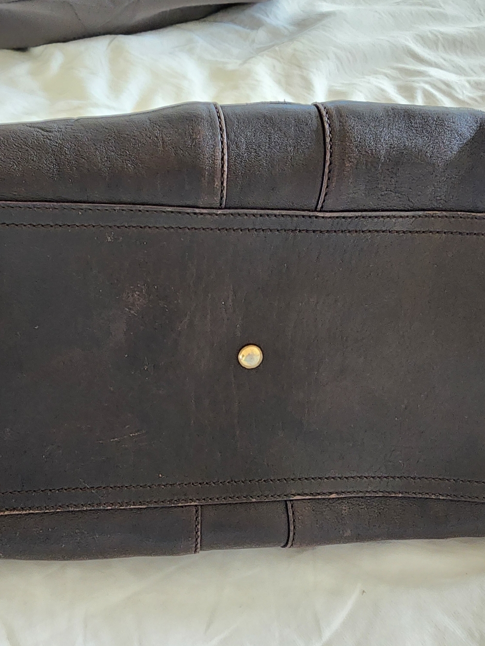 Yves Saint Laurent Black Leather Tote with Gold Y Accent - Picture 3 of 8